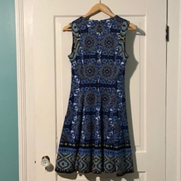 Navy multi patterned Maggie London Dress - Picture 2 of 3